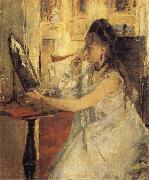 Berthe Morisot Young Woman PowderingHerself France oil painting artist